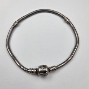 Authentic PANDORA Sterling Silver Bracelet Barrel Clasp 7.5" 14.4g